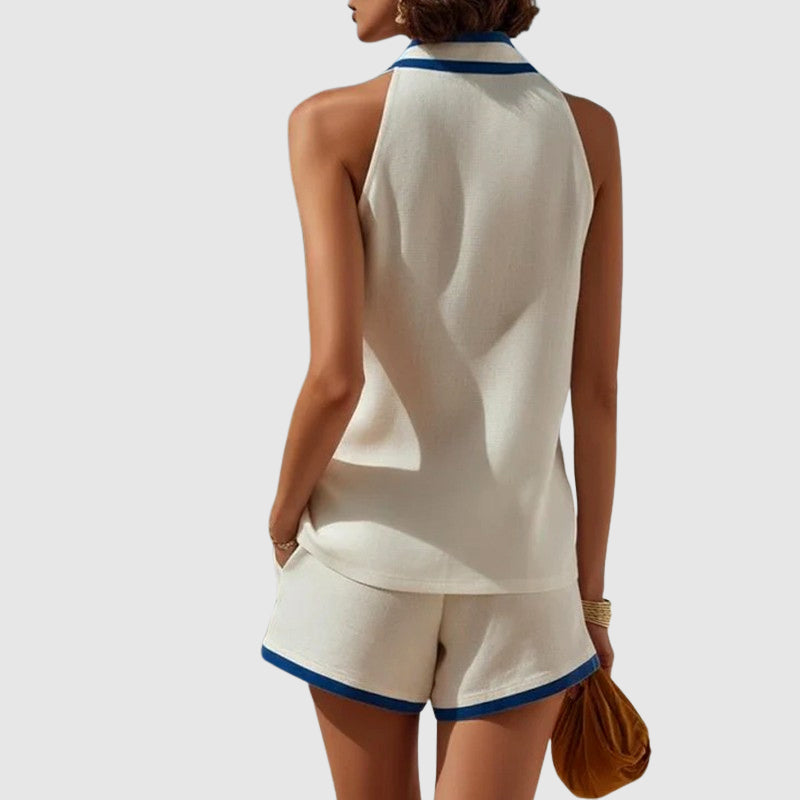 Alison - Women's Linen-Blend Tank Matching Sets