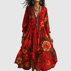 Alora - Elegant Boho Style Floral Maxi Dress