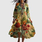 Alora - Elegant Boho Style Floral Maxi Dress