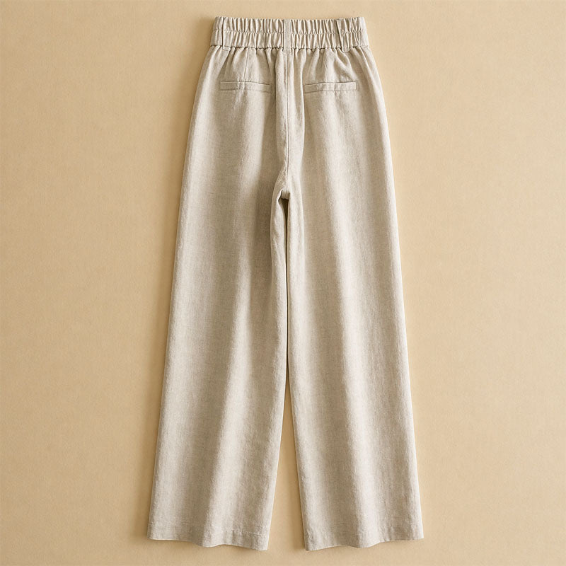 Alyson - Women’s High Waist Wide Leg Linen Pants