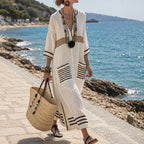Amanda - Women's Bohemian Striped Kaftan Maxi Dress