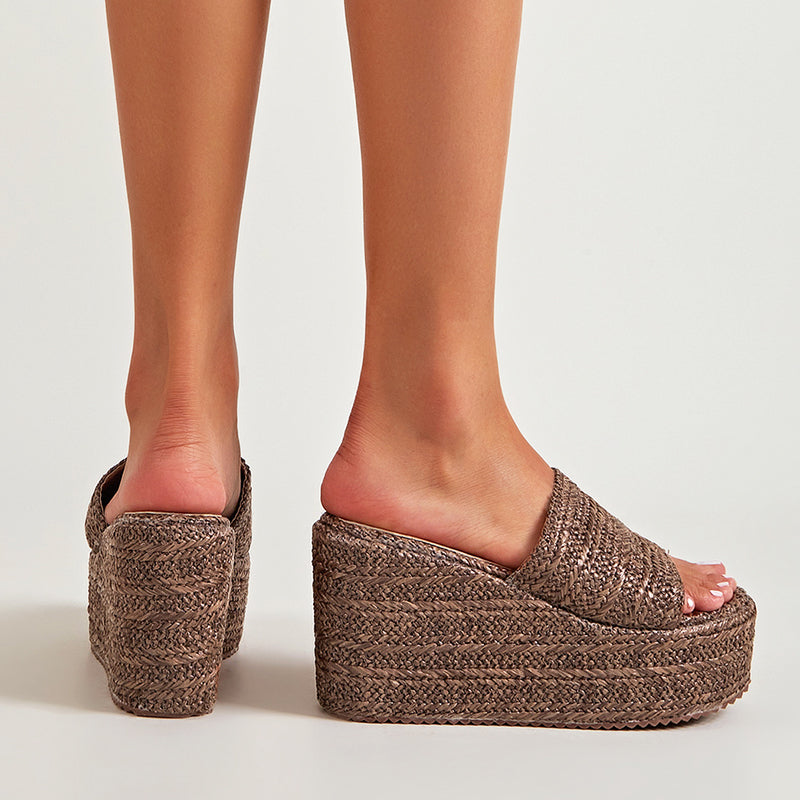 Amaya - Women’s Woven Platform Slide Sandals