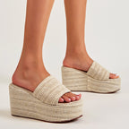 Amaya - Women’s Woven Platform Slide Sandals