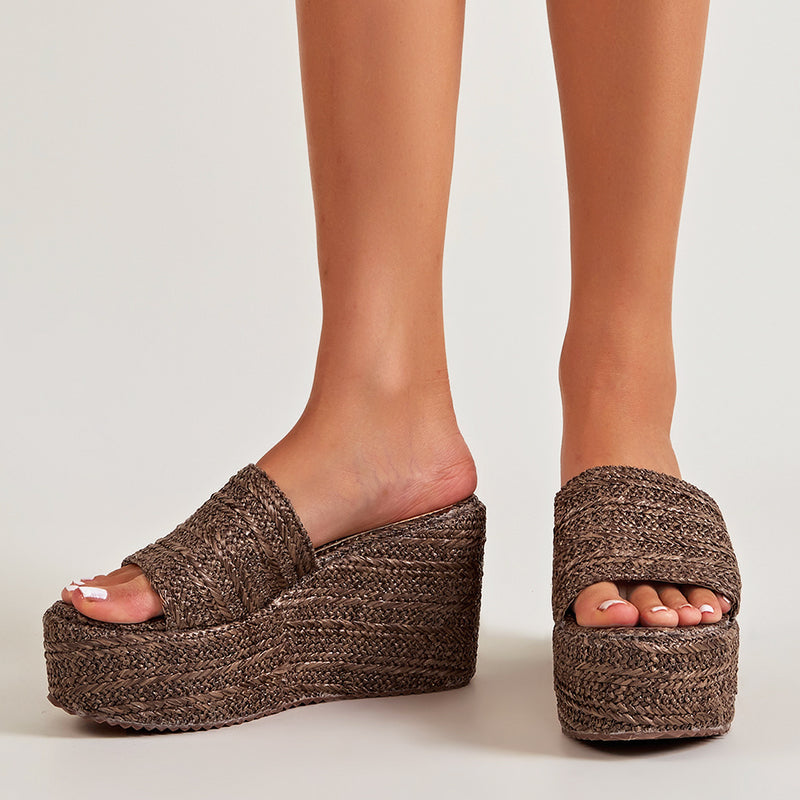 Amaya - Women’s Woven Platform Slide Sandals