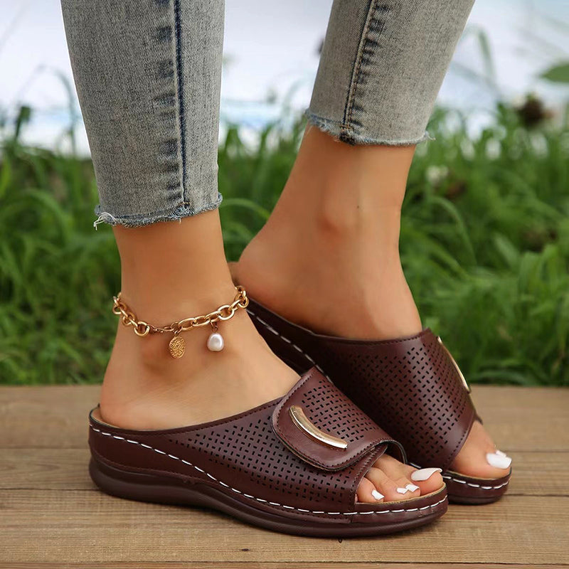 Amelia - Comfort Open Toe Wedge Sandals