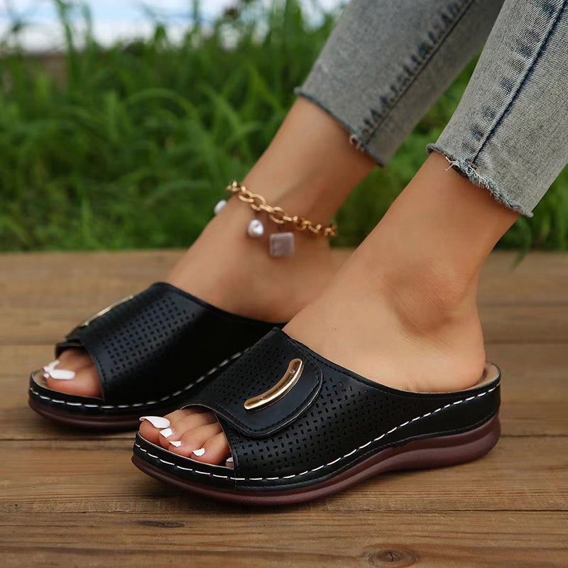 Amelia - Comfort Open Toe Wedge Sandals