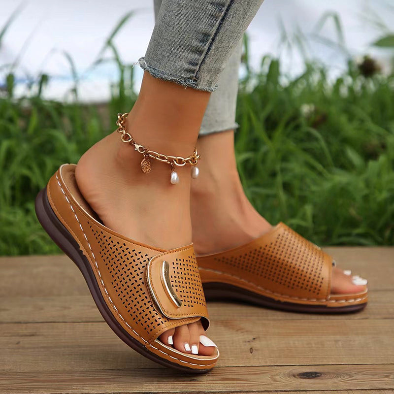 Amelia - Comfort Open Toe Wedge Sandals
