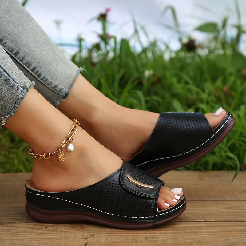 Amelia - Comfort Open Toe Wedge Sandals