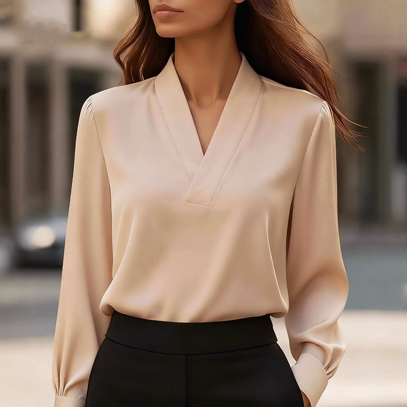 Amelia - Elegant V-Neck Loose Fit Top