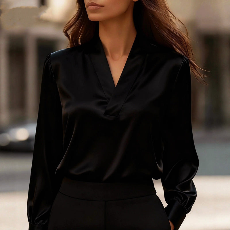 Amelia - Elegant V-Neck Loose Fit Top