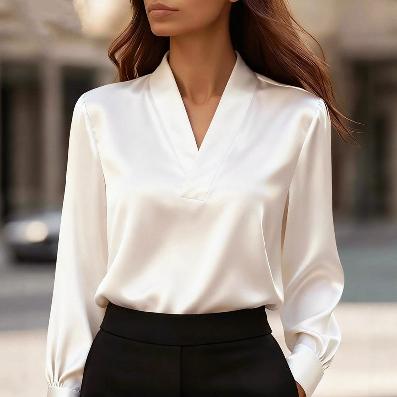 Amelia - Elegant V-Neck Loose Fit Top