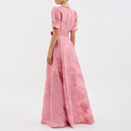 Amelia - Women’s Formal Maxi Dress with Puff Sleeves and Belt