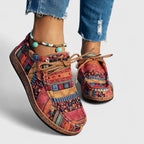 Andrea - Women’s Multicolor Patchwork Lace-Up Shoes