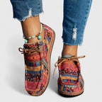 Andrea - Women’s Multicolor Patchwork Lace-Up Shoes