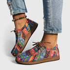 Andrea - Women’s Multicolor Patchwork Lace-Up Shoes