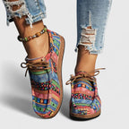 Andrea - Women’s Multicolor Patchwork Lace-Up Shoes