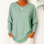 Aria - Women's Striped Relaxed Fit Long Sleeve Top