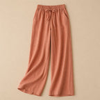 Arianna - Women’s Drawstring Wide Leg Linen Pants