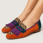 Audrey - Women’s Leopard Print Loafers with Tassel Detail