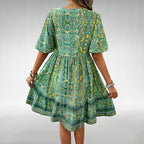 Aviana - V-Neck Bohemian Mini Dress