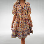Aviana - V-Neck Bohemian Mini Dress