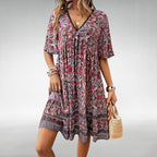 Aviana - V-Neck Bohemian Mini Dress