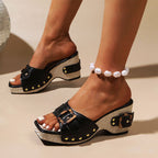 Bianca - Women’s Chic Buckle Slide Sandals