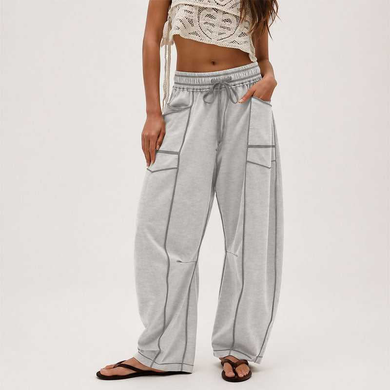 Blake - Women’s Wide Leg Pants with Contrast Stitching