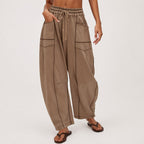 Blake - Women’s Wide Leg Pants with Contrast Stitching