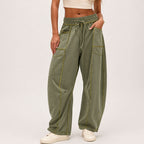 Blake - Women’s Wide Leg Pants with Contrast Stitching
