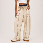 Blake - Women’s Wide Leg Pants with Contrast Stitching