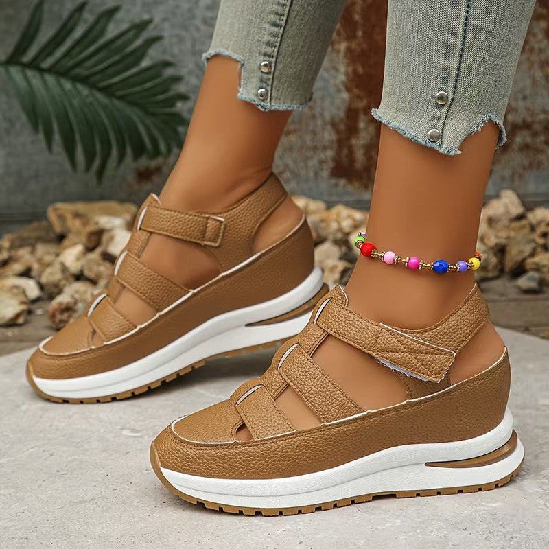 Brenda - Women’s Platform Strap Sandals with Cut-Out