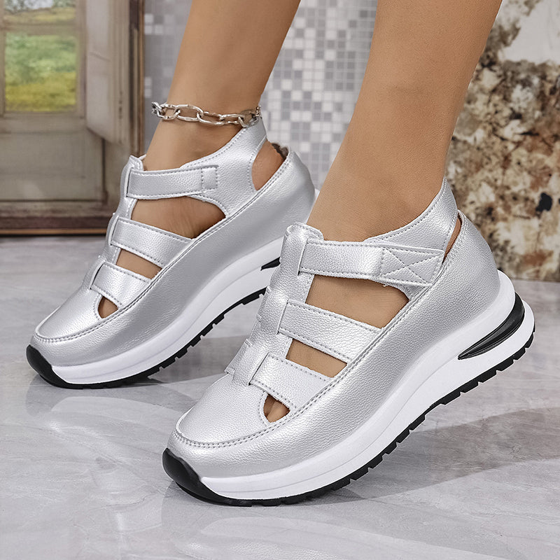 Brenda - Women’s Platform Strap Sandals with Cut-Out