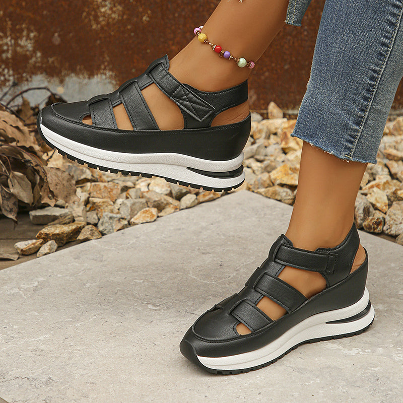 Brenda - Women’s Platform Strap Sandals with Cut-Out