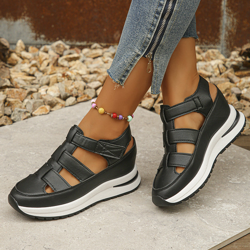 Brenda - Women’s Platform Strap Sandals with Cut-Out