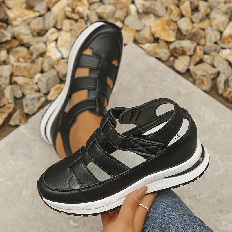 Brenda - Women’s Platform Strap Sandals with Cut-Out