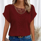 Brianna - Women's Crochet Short Sleeve Casual Top