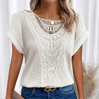 Brianna - Women's Crochet Short Sleeve Casual Top
