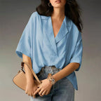Brianna - Women's Open Lapel Relaxed Fit Blouse