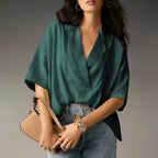Brianna - Women's Open Lapel Relaxed Fit Blouse