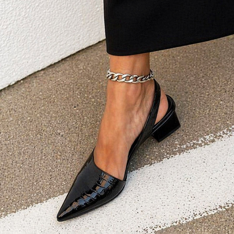 Brielle - Women’s Croc-Embossed Slingback Heels
