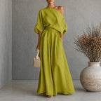 Brooke - Women’s Elegant Off-Shoulder Jumpsuit with Draped Design