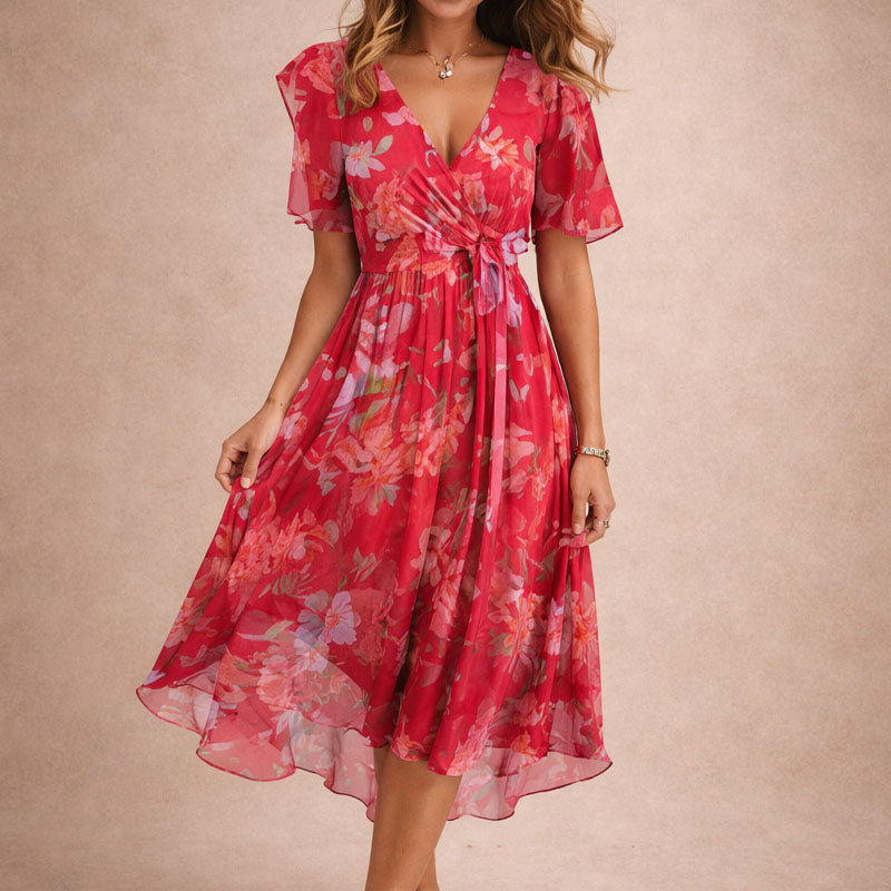 Caroline - Flowy Floral Midi Dress