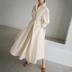 Caroline - Women’s Elegant Collared A-Line Maxi Dress