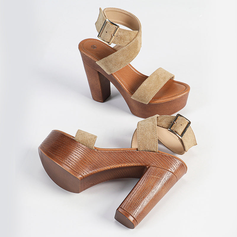 Cecilia - Women's Platform Block Heel Ankle Strap Sandals
