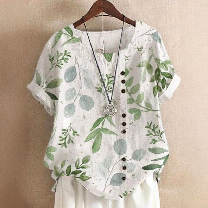 Celeste - Floral Button Detail Blouse