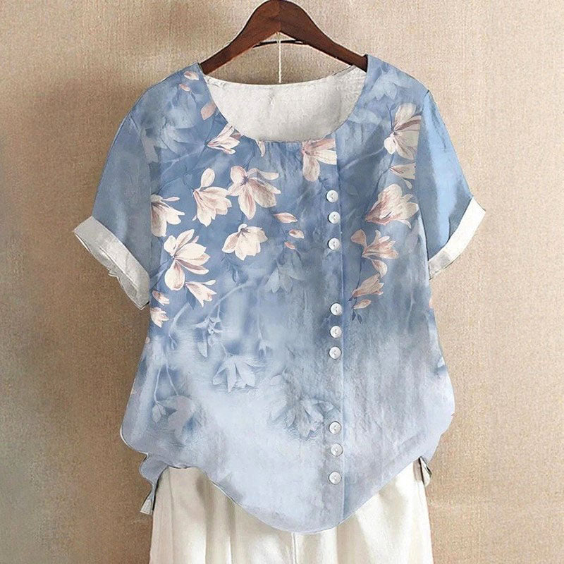 Celeste - Floral Button Detail Blouse