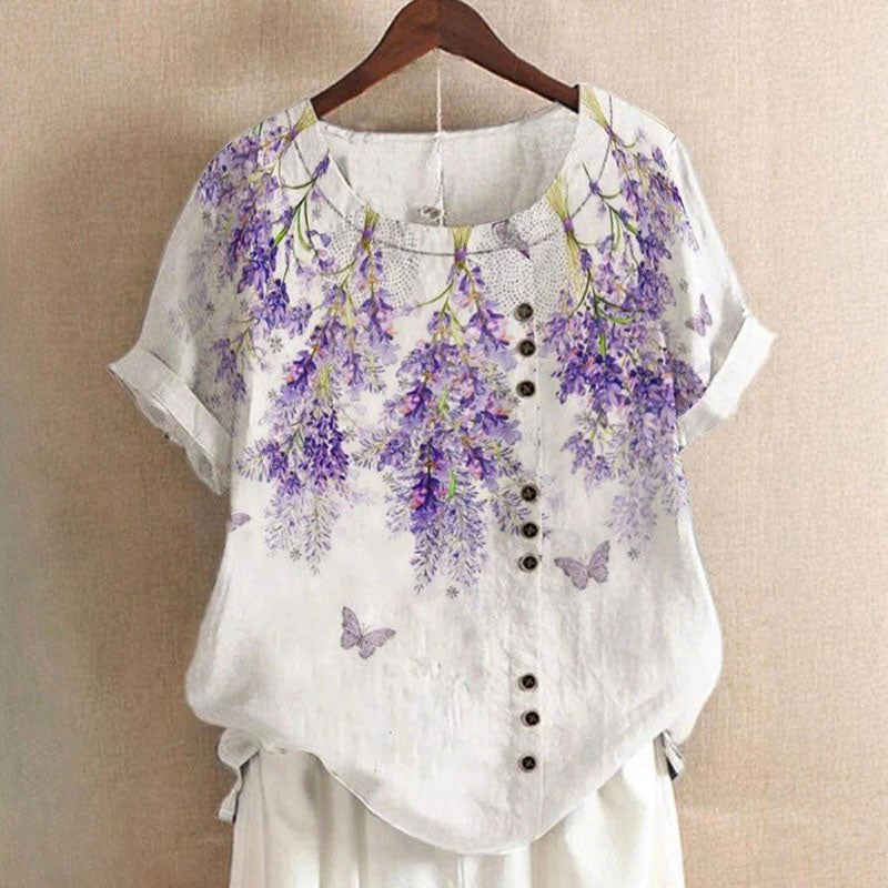 Celeste - Floral Button Detail Blouse
