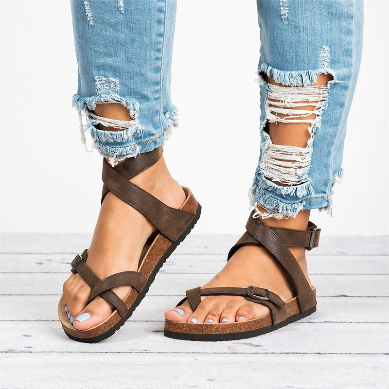 Celeste - Women’s Cross Strap Buckle Sandals