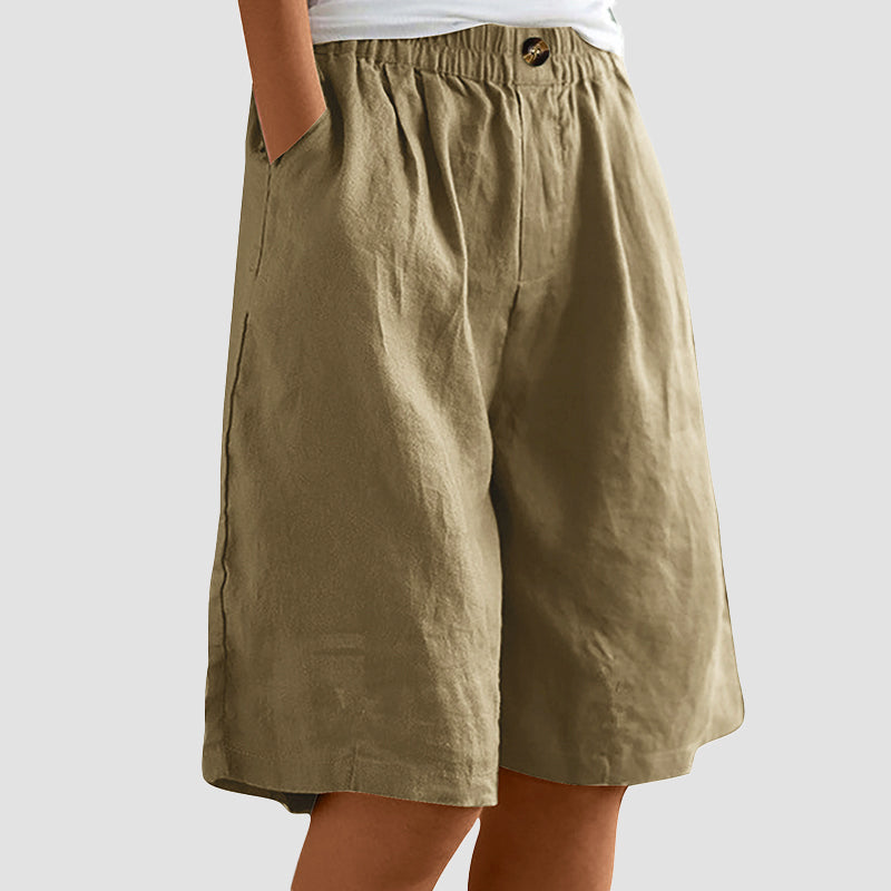 Charlotte - Casual Elastic Waist Shorts with Pockets